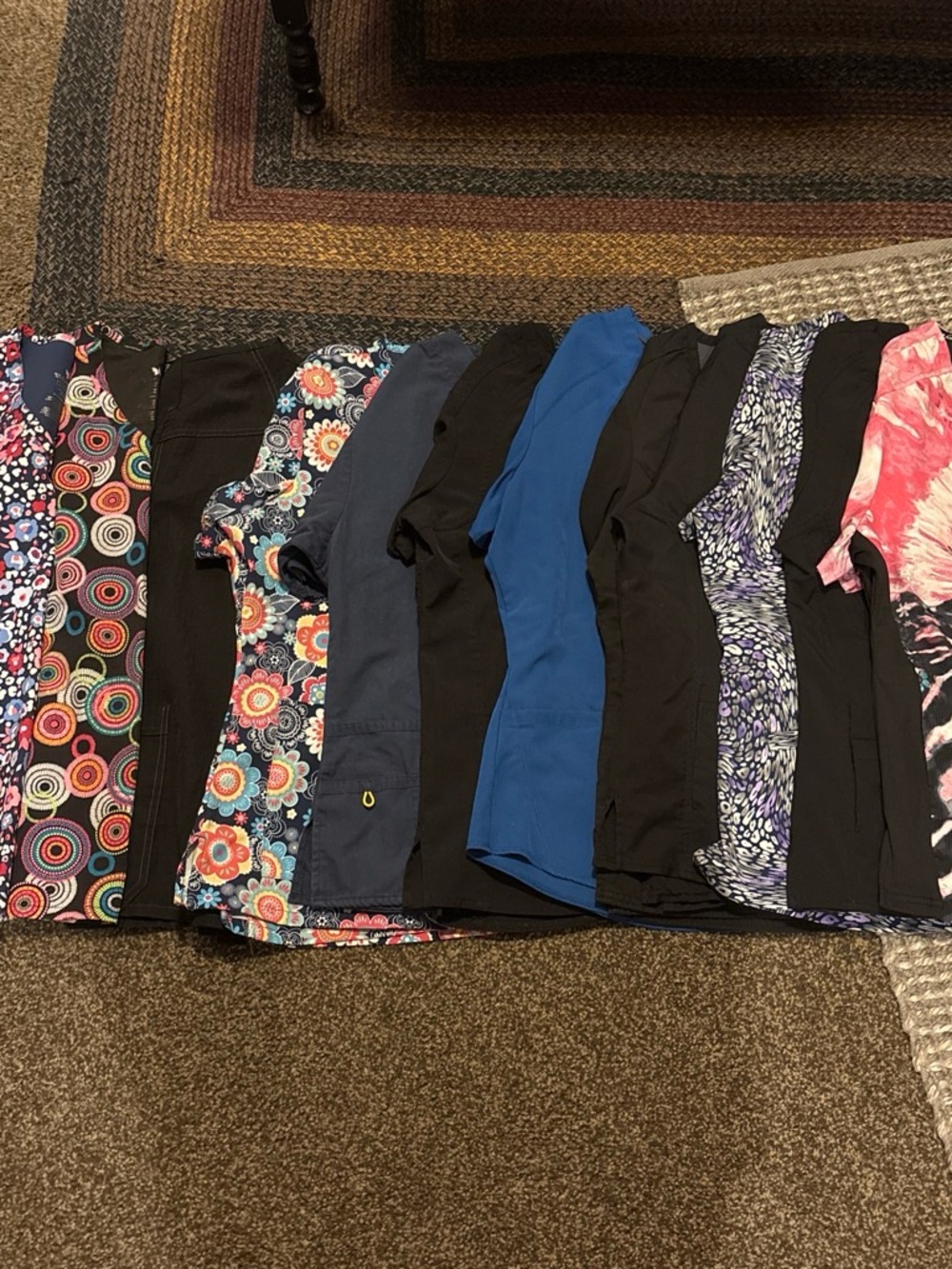 Mixed Patterns and Solid Scrub Tops/Pants BUNDLE - Multi Color